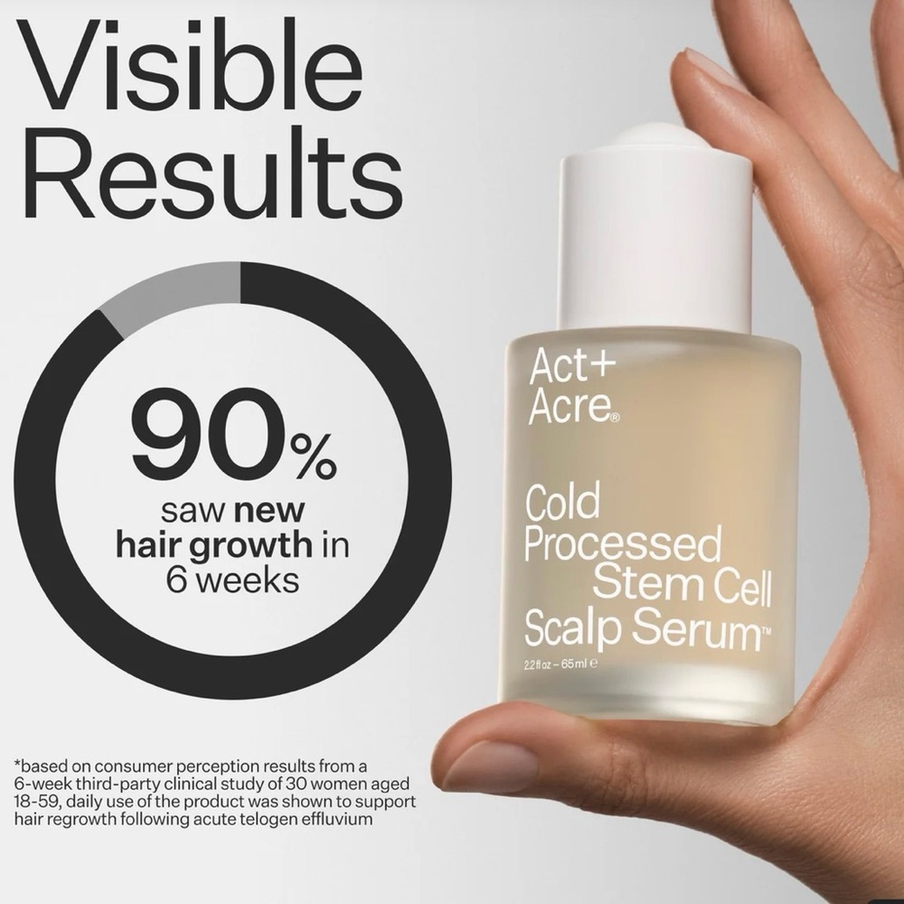 NEW ACT+ Acre 🤍 Cold Processed Stem Cell Scalp Serum Peptide Nutrafol oneskin
